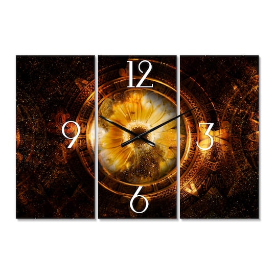 Designart 'Ancient Mayan Calendar Collage Modern Multipanel Wall Clock